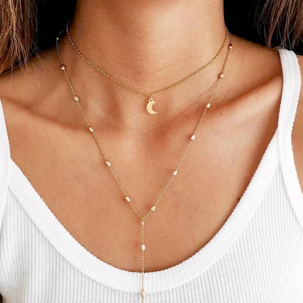 "Miami Nights" Hippie Moon Festival/Party Beaded Layered Casual Weekend Necklace